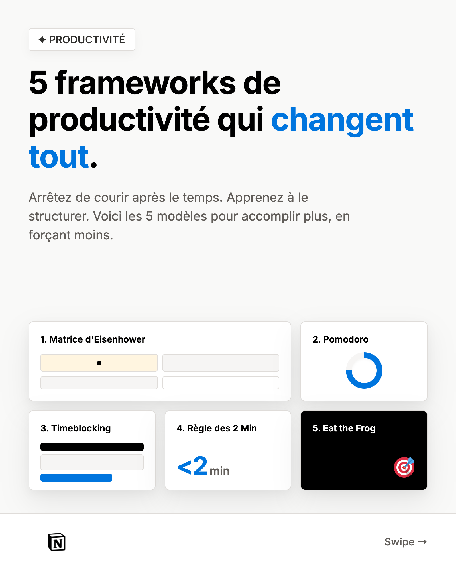 5 frameworks de productivité - slide 1